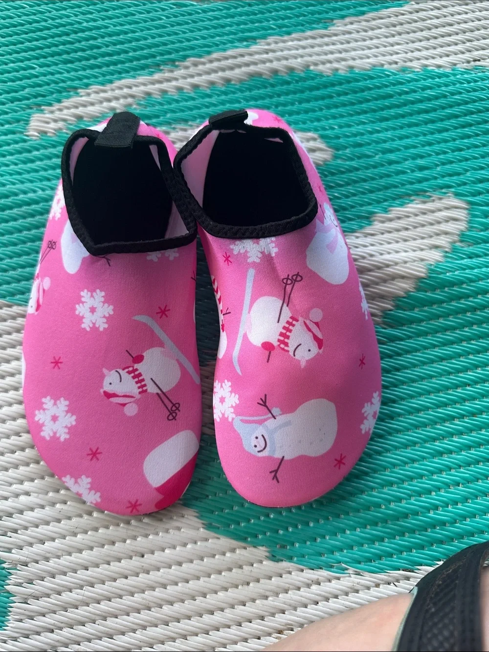 Kids Pink Snowman Slip-On Water Shoes